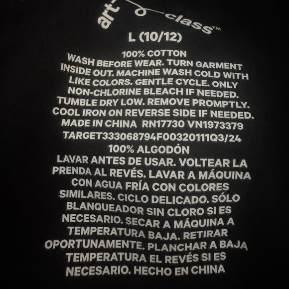 NWT Target Art Class White T-Shirt and Black Pants Set Girls Size 10/12 - Picture 10 of 11